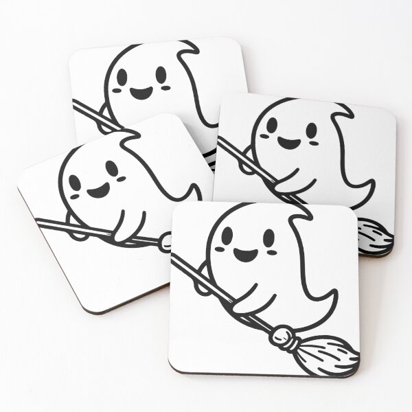 Item preview, Cute Ghost Flying on Broom Halloween Kawaii designed and sold by سله أرت.