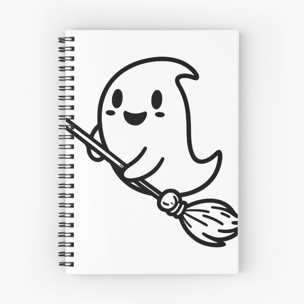 Item preview, Cute Ghost Flying on Broom Halloween Kawaii designed and sold by سله أرت.