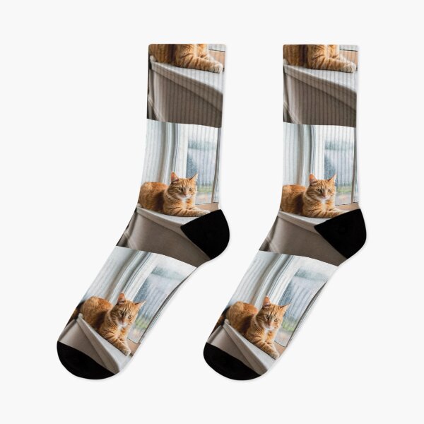 Item preview, Animals - Ginger Tabby Cat, Winter Serenity on a Windowsill designed and sold by World-Pets.