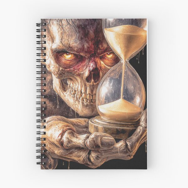 Item preview, Realistic Skull with Hourglass Puzzle Dark Horror Gothic Time Concept designed and sold by olenapetol.