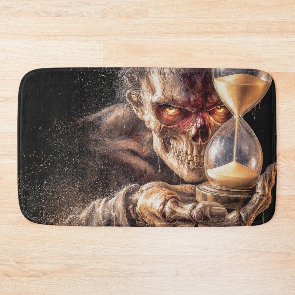 Item preview, Realistic Skull with Hourglass Puzzle Dark Horror Gothic Time Concept designed and sold by olenapetol.