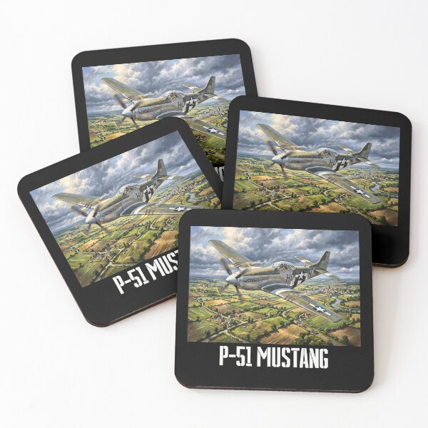 Item preview, P-51 Mustang over Normandy, WW2 military art IV (with text) designed and sold by Yaremchuk.