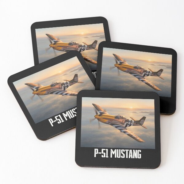 Item preview, P-51 Mustang over the sea, WW2 military art III (with text) designed and sold by Yaremchuk.