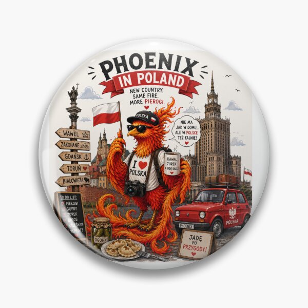 Item preview, Phoenix in Poland | Funny Polish Tourist Bird Travel designed and sold by Suzaku Studio.