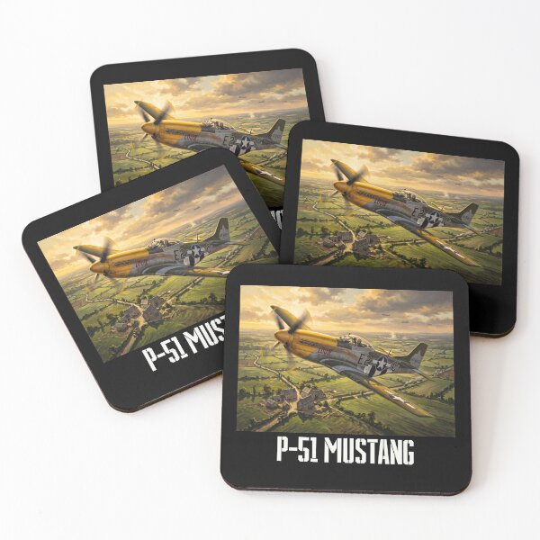 Item preview, P-51 Mustang over Normandy, WW2 military art V (with text) designed and sold by Yaremchuk.