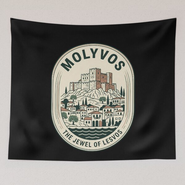 Item preview, Molyvos Greece Vintage Travel Emblem Lesvos Island designed and sold by k3rstman1.
