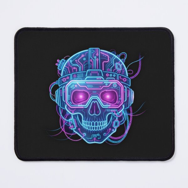 Item preview, Cyber VR Skull Neon - Futuristic Halloween Gaming Art designed and sold by alalame.