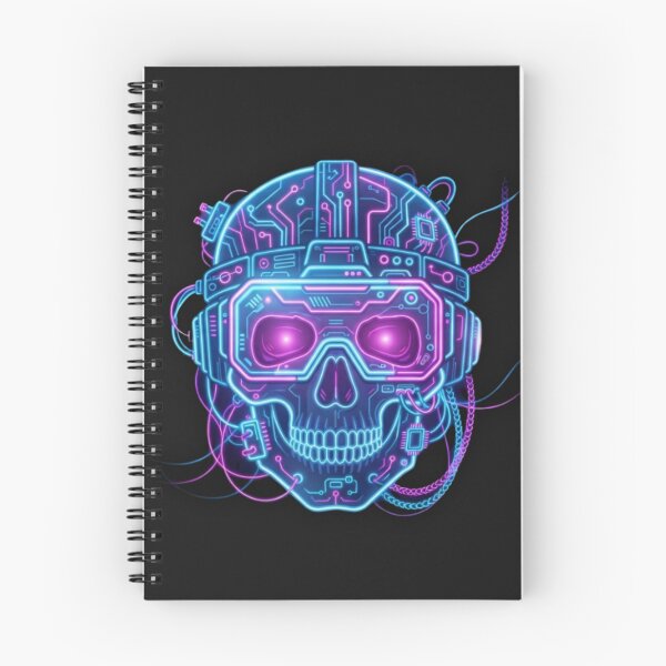 Item preview, Cyber VR Skull Neon - Futuristic Halloween Gaming Art designed and sold by alalame.