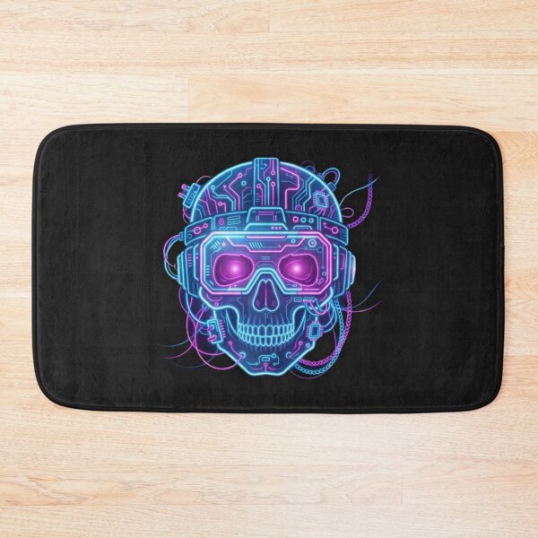 Item preview, Cyber VR Skull Neon - Futuristic Halloween Gaming Art designed and sold by alalame.