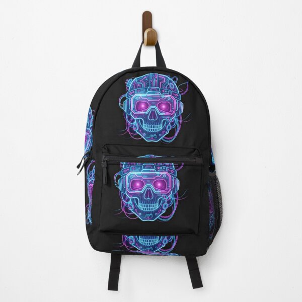 Item preview, Cyber VR Skull Neon - Futuristic Halloween Gaming Art designed and sold by alalame.