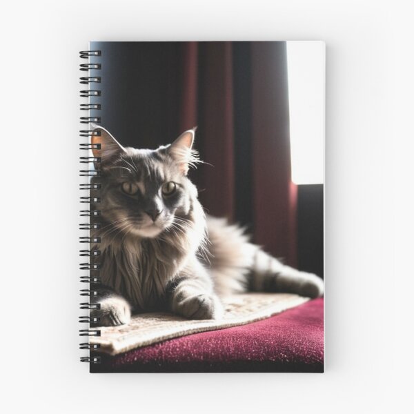 Item preview, Animals - Gray and White Cat, Theatrical Portrait on Burgundy Velvet designed and sold by World-Pets.