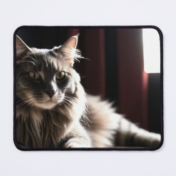 Item preview, Animals - Gray and White Cat, Theatrical Portrait on Burgundy Velvet designed and sold by World-Pets.