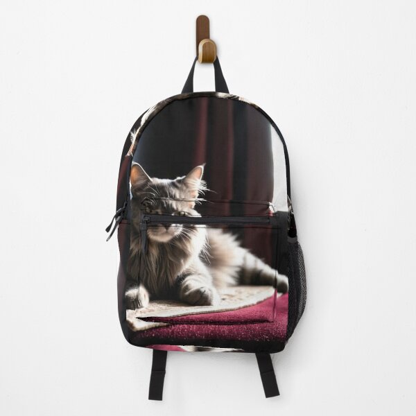 Item preview, Animals - Gray and White Cat, Theatrical Portrait on Burgundy Velvet designed and sold by World-Pets.