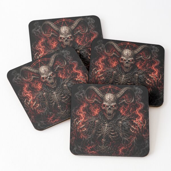 Item preview, Demonic Horned Skeleton Fire Demon Dark Fantasy Design designed and sold by SkeletonMood.