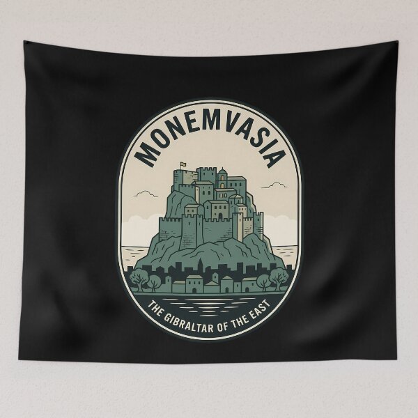 Item preview, Monemvasia Vintage Travel Emblem Gibraltar of the East designed and sold by k3rstman1.
