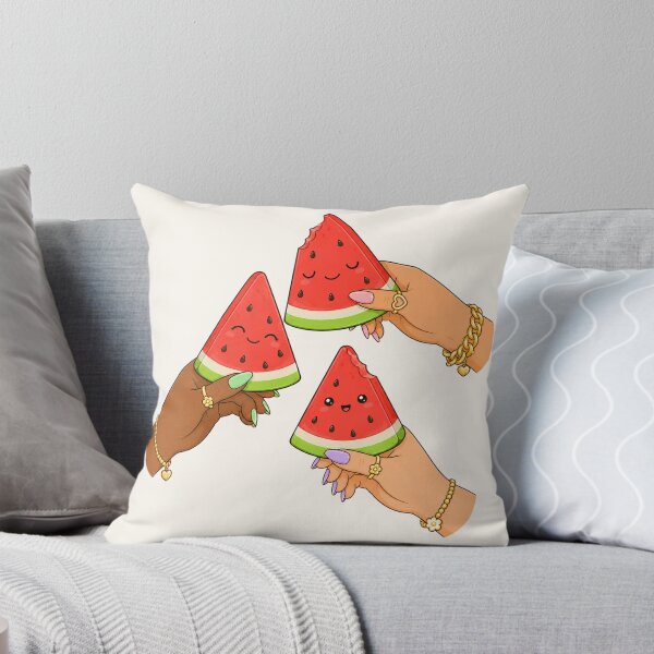 Item preview, Hands Holding Kawaii Watermelon Slices Illustration designed and sold by DjFreeq.
