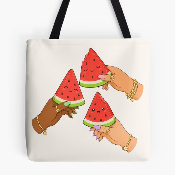 Item preview, Hands Holding Kawaii Watermelon Slices Illustration designed and sold by DjFreeq.