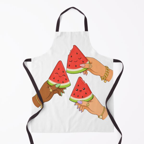 Item preview, Hands Holding Kawaii Watermelon Slices Illustration designed and sold by DjFreeq.