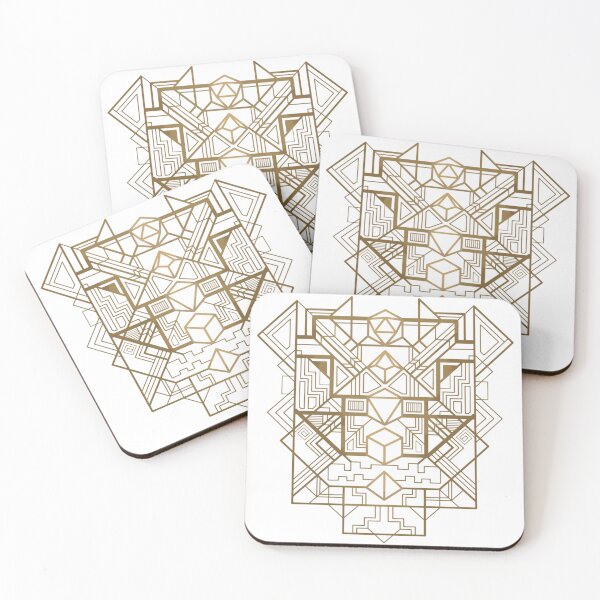 Item preview, Golden Art Deco Dice Geometric Pattern designed and sold by SeraphSensei.