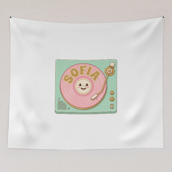 Item preview, Sofia Cute Retro Mint Pink Record Player Sticker designed and sold by ctbrtn.