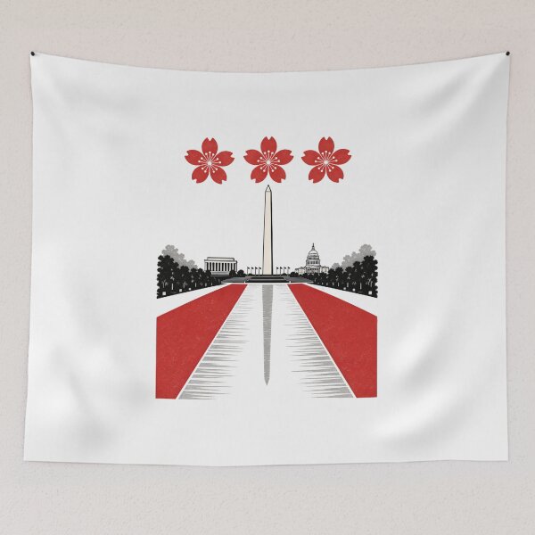 Item preview, Washington DC Flagscape – Three Cherry Blossoms designed and sold by Fenay Designs.