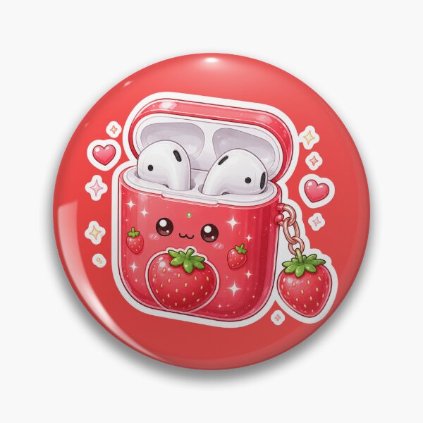 Item preview, Cute Strawberry Kawaii Wireless Earbuds Sticker designed and sold by Christiana-Art.