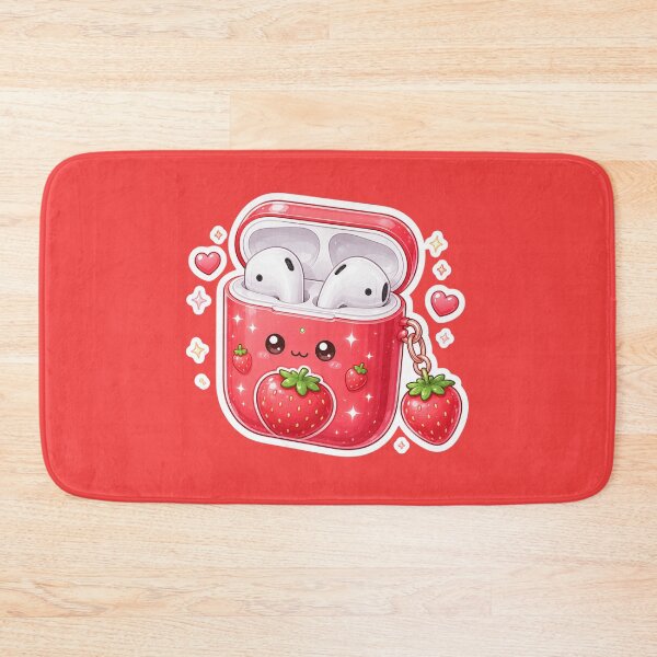 Item preview, Cute Strawberry Kawaii Wireless Earbuds Sticker designed and sold by Christiana-Art.