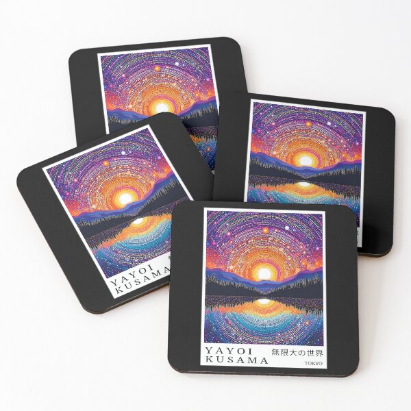 Item preview, Inspired by Yayoi Kusama Infinite World Sunset Poster, Colorful Dot Art Sunrise Reflection Print, Tokyo Japanese Modern Wall Decor designed and sold by MorningJoco.