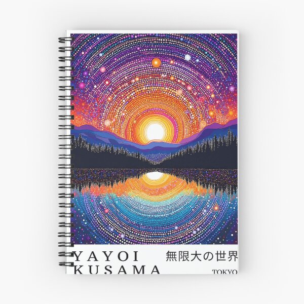Item preview, Inspired by Yayoi Kusama Infinite World Sunset Poster, Colorful Dot Art Sunrise Reflection Print, Tokyo Japanese Modern Wall Decor designed and sold by MorningJoco.