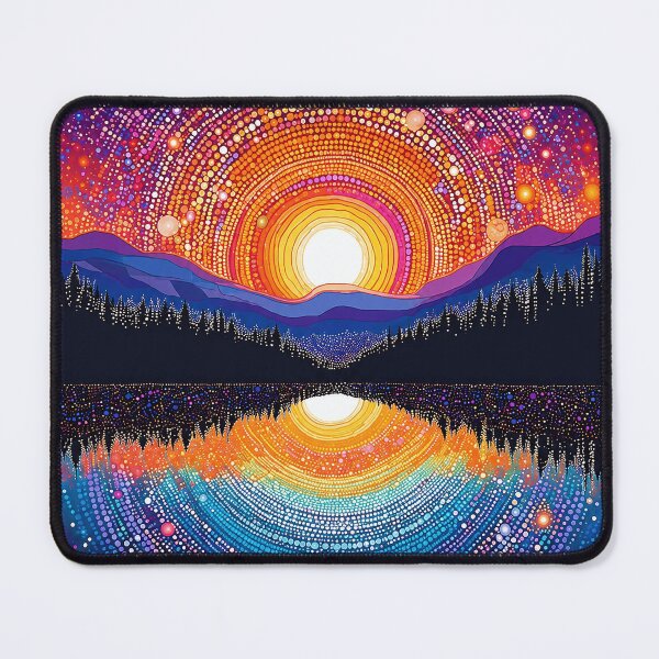 Item preview, Inspired by Yayoi Kusama Infinite World Sunset Poster, Colorful Dot Art Sunrise Reflection Print, Tokyo Japanese Modern Wall Decor designed and sold by MorningJoco.