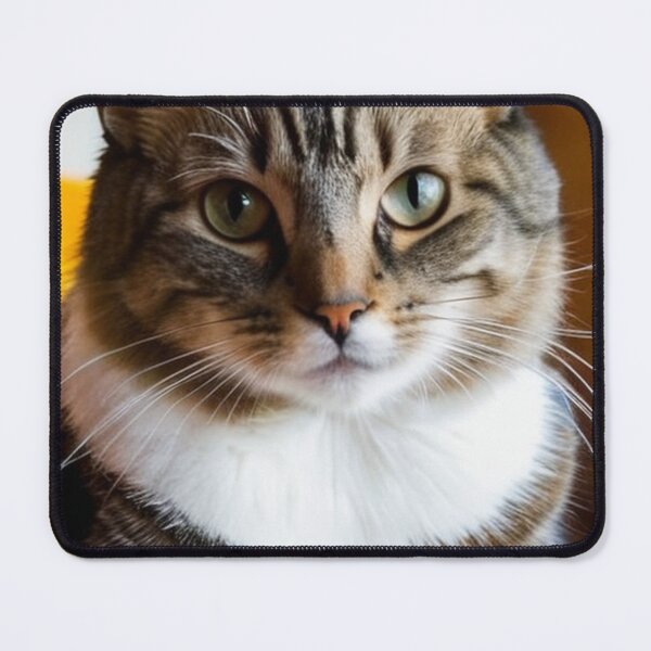 Item preview, Animals - Gray and White Tabby Cat, Piercing Green-Eyed Gaze designed and sold by World-Pets.