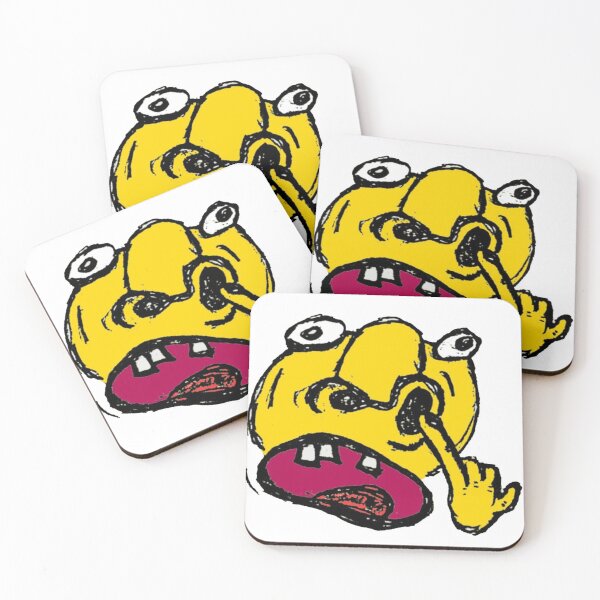 Item preview, Funny Nose Picking Yellow Monster - Quirky Cartoon Doodle designed and sold by Kromatik.
