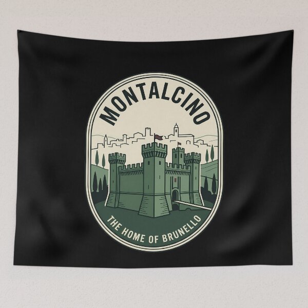 Item preview, Montalcino Italy Tuscany Vintage Travel Emblem designed and sold by k3rstman1.