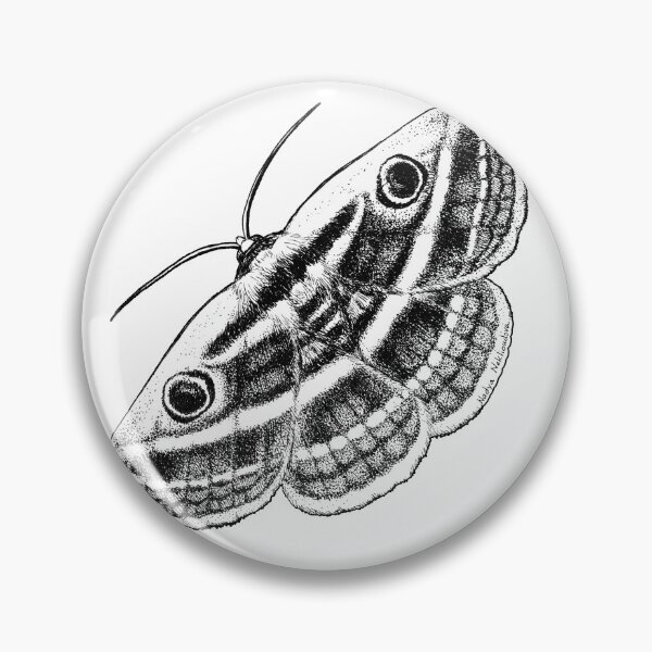 Item preview, Noctuid Moth angled - Owl Moth - Goth Moth Black & White Drawing by Nadya Neklioudova designed and sold by Nadya Neklioudova.