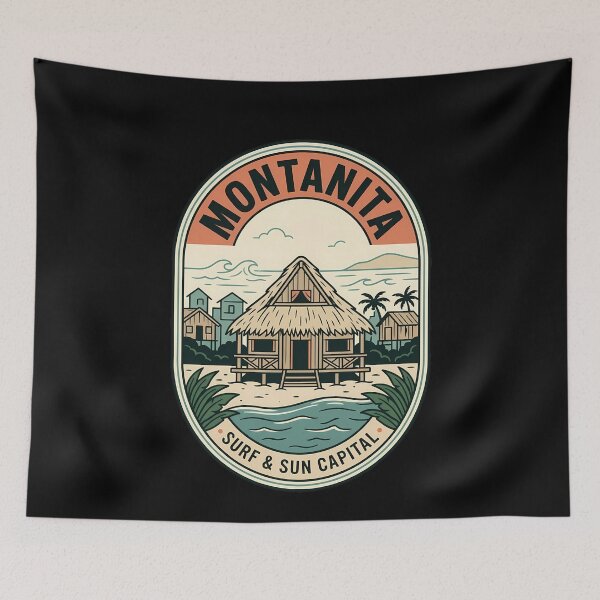 Item preview, Montanita Surf and Sun Vintage Travel Emblem designed and sold by k3rstman1.