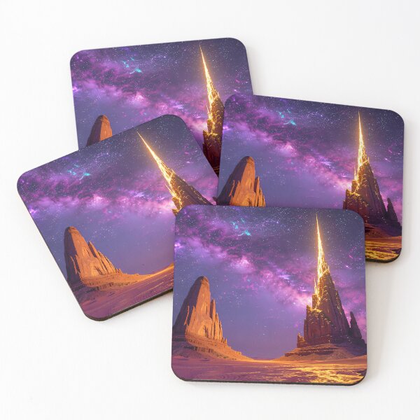 Item preview, The glow of the Eternal Desert beneath the purple starry sky designed and sold by VoidVeilStudio.