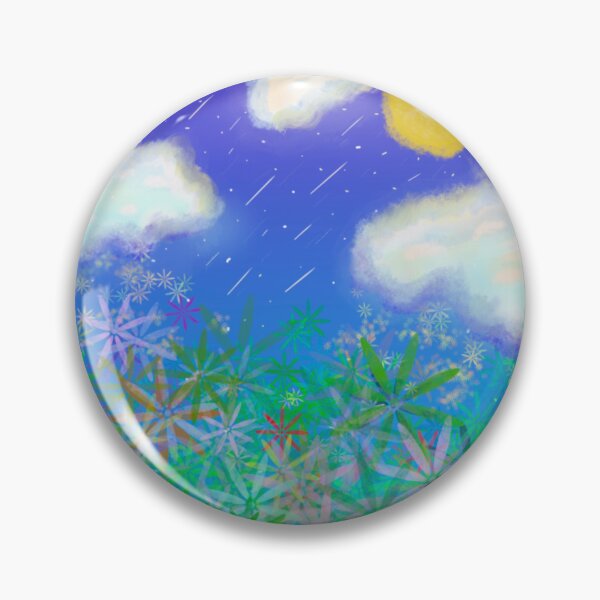 Item preview, Dreamy Night Sky with Moon, Clouds and Colorful Wildflowers – Fantasy Digital Painting Background designed and sold by AjjimaJKM.