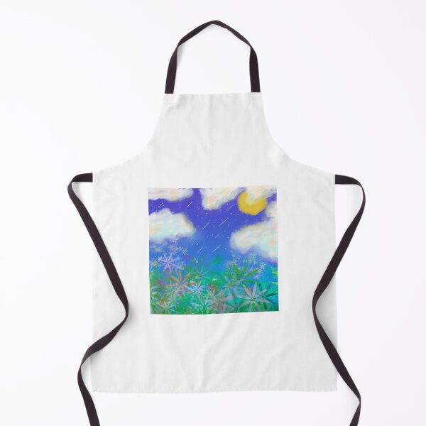 Item preview, Dreamy Night Sky with Moon, Clouds and Colorful Wildflowers – Fantasy Digital Painting Background designed and sold by AjjimaJKM.