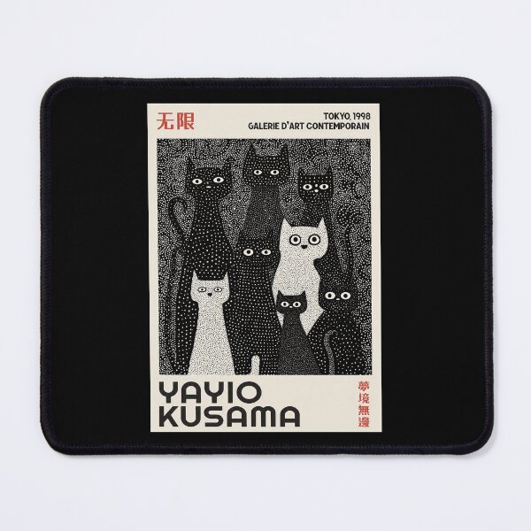 Item preview, Inspired by Yayoi Kusama Cats Poster, Black White Dot Art Feline Print, Tokyo 1998 Galerie d'Art Contemporain Wall Decor designed and sold by MorningJoco.