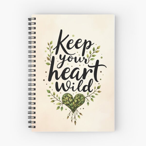 Item preview, Keep Your Heart Wild Botanical Art Print – Nature Inspired Heart Design Motivational Quote designed and sold by Connys Colorful World.