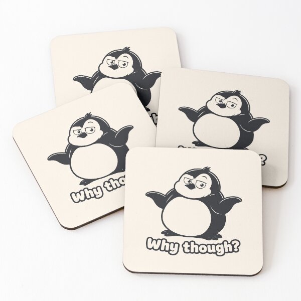 Item preview, Why Though Meme — Funny Chubby Penguin Shrugging — Sarcastic Coworker designed and sold by MalisoStickers.