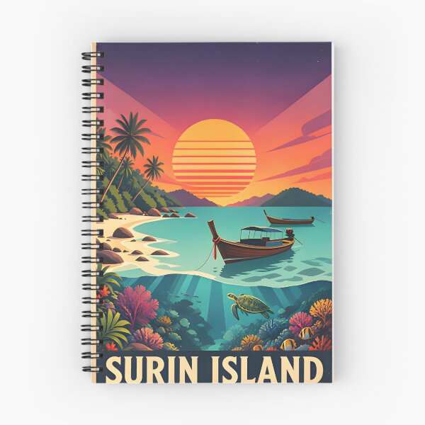 Item preview, Ocean Soul – Retro Tropical Sunset Illustration designed and sold by Spirit of Siam.