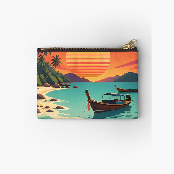 Item preview, Ocean Soul – Retro Tropical Sunset Illustration designed and sold by Spirit of Siam.