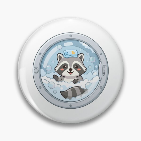 Item preview, Cute Raccoon Bubble Bath Washing Machine Window designed and sold by Arc2020.