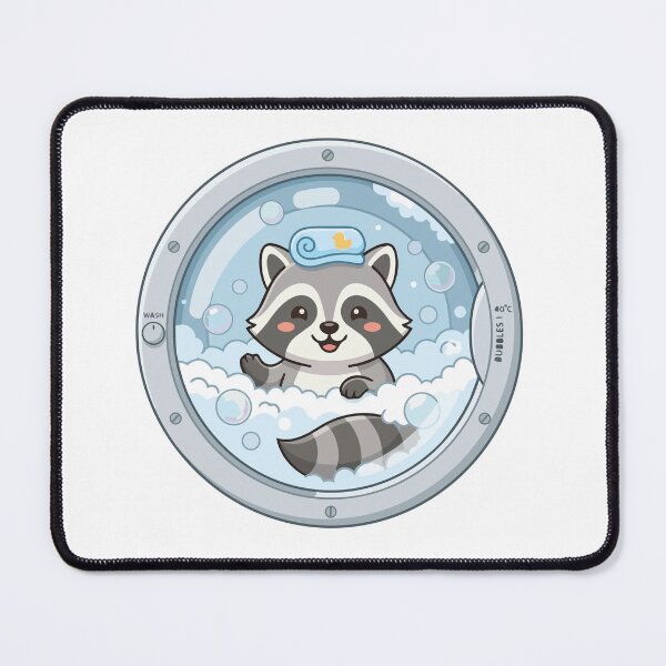 Item preview, Cute Raccoon Bubble Bath Washing Machine Window designed and sold by Arc2020.