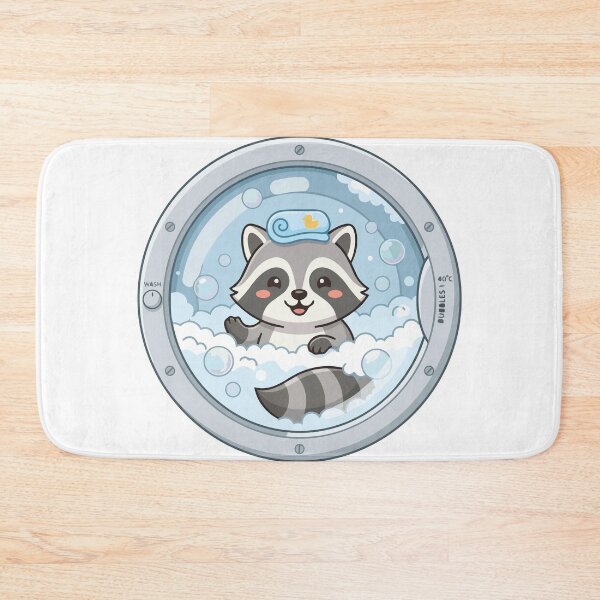 Item preview, Cute Raccoon Bubble Bath Washing Machine Window designed and sold by Arc2020.