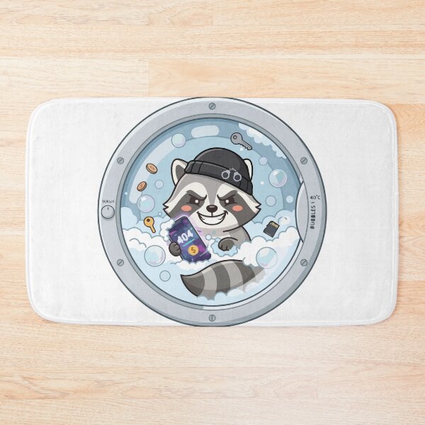 Item preview, Chaotic Raccoon Washing Smartphone Laundry Art designed and sold by Arc2020.