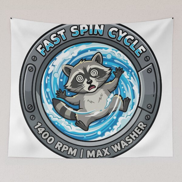 Item preview, Hypnotized Spinning Raccoon Washing Machine Window designed and sold by Arc2020.