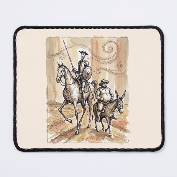 Item preview, Chasing Windmills: Don Quixote and Sancho Panza Classic Ink Illustration designed and sold by FreiherrPK.