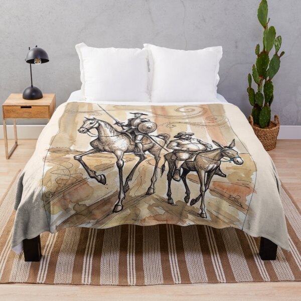 Item preview, Chasing Windmills: Don Quixote and Sancho Panza Classic Ink Illustration designed and sold by FreiherrPK.